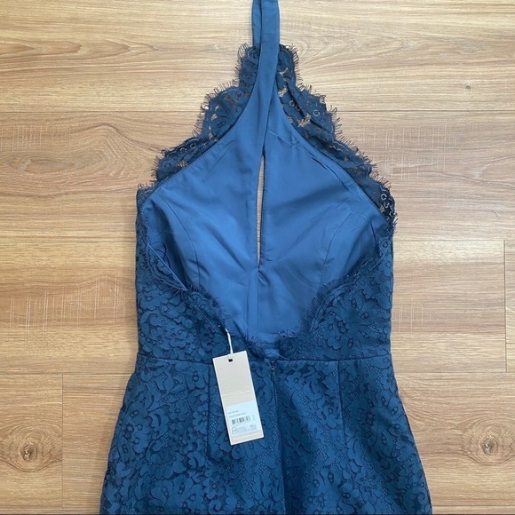 𝅺Keepsake | Navy Sublime Dreams Halter Lace Dress - Picture 6 of 7
